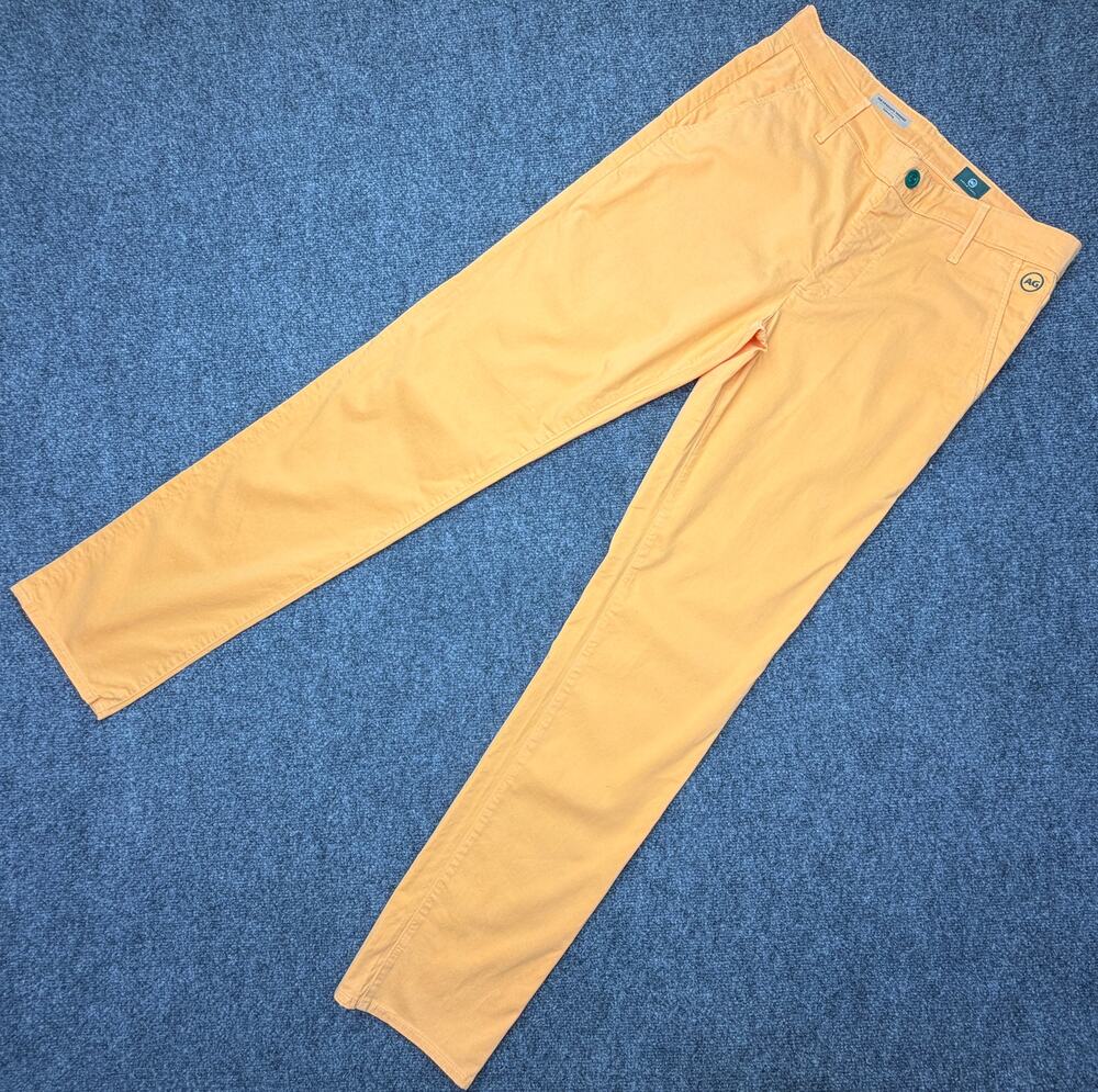 AG Jeans Graduate Trouser Mens 32 Orange NWT Tailored Leg Green Label Pants